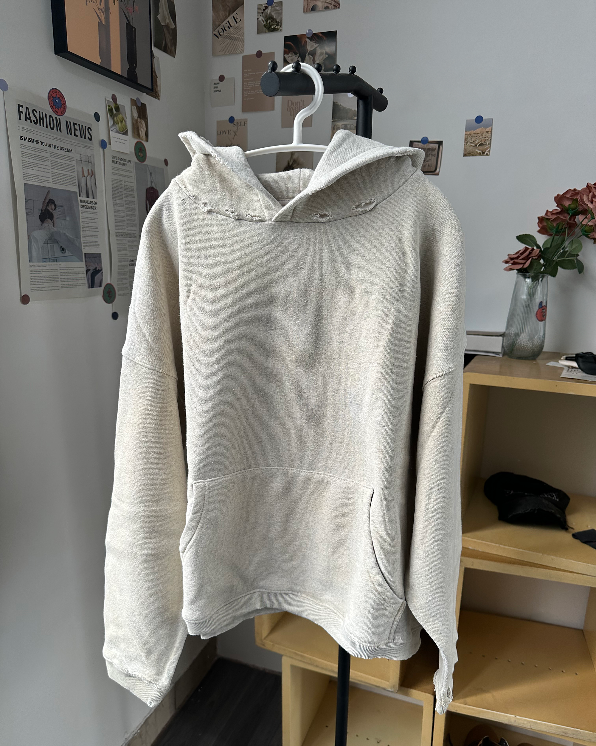 Oversized Cream Heather Pullover
