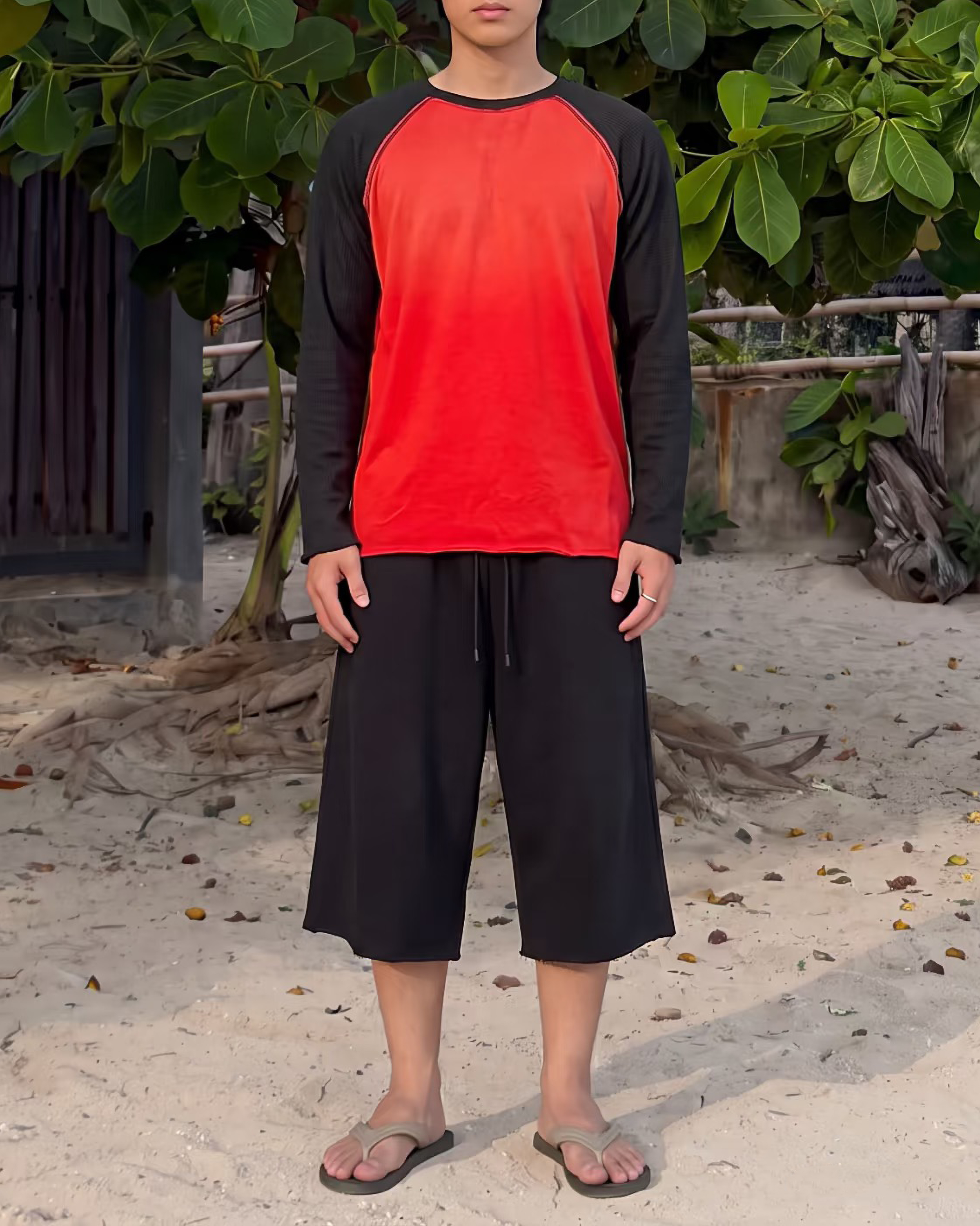 3/4 Raw Hem Shorts
