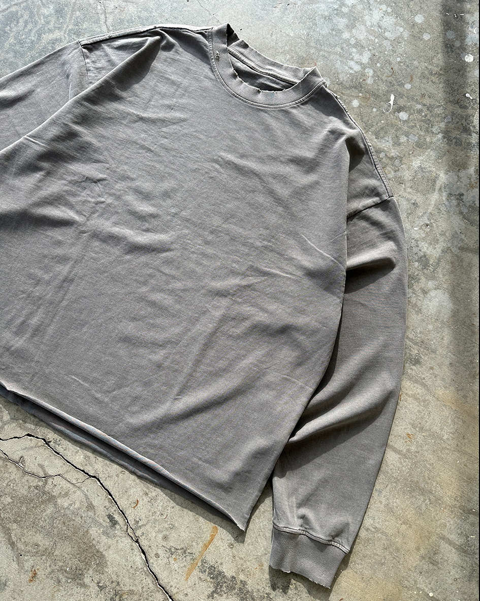 280GSM Distressed Boxy Long Sleeve