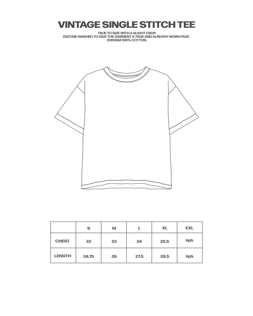 Vintage Single Stitch Tee Sample