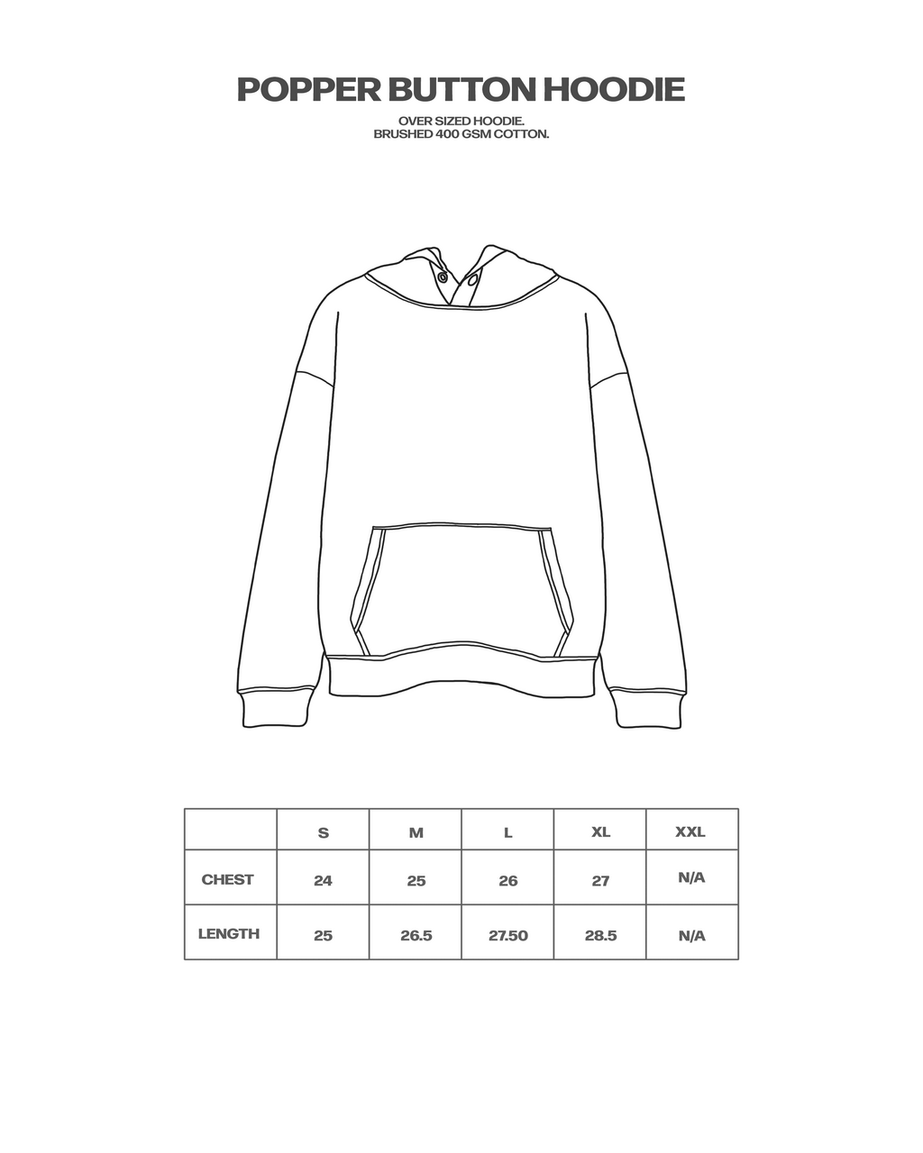 Popper Button Hoodie