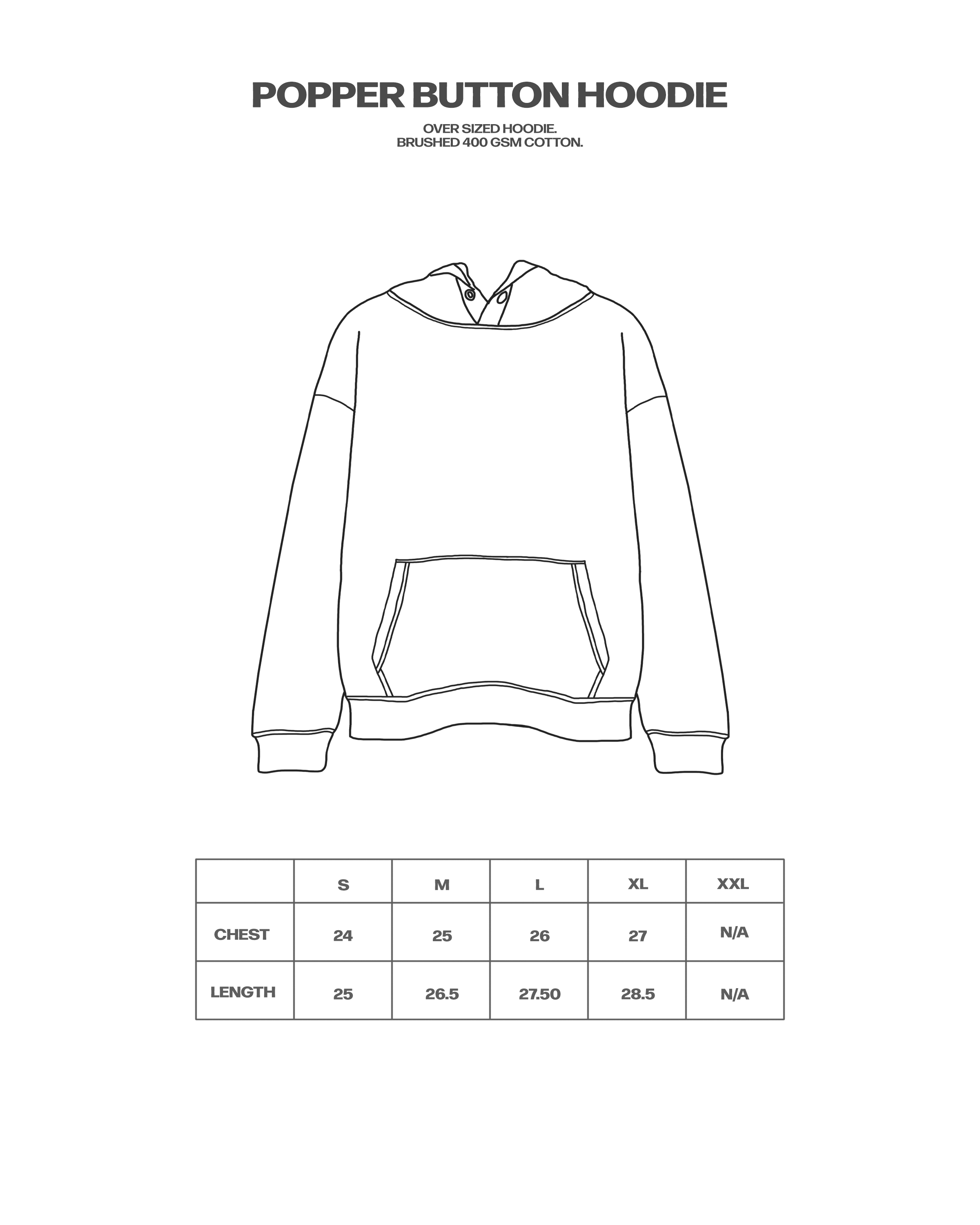 Popper Button Hoodie