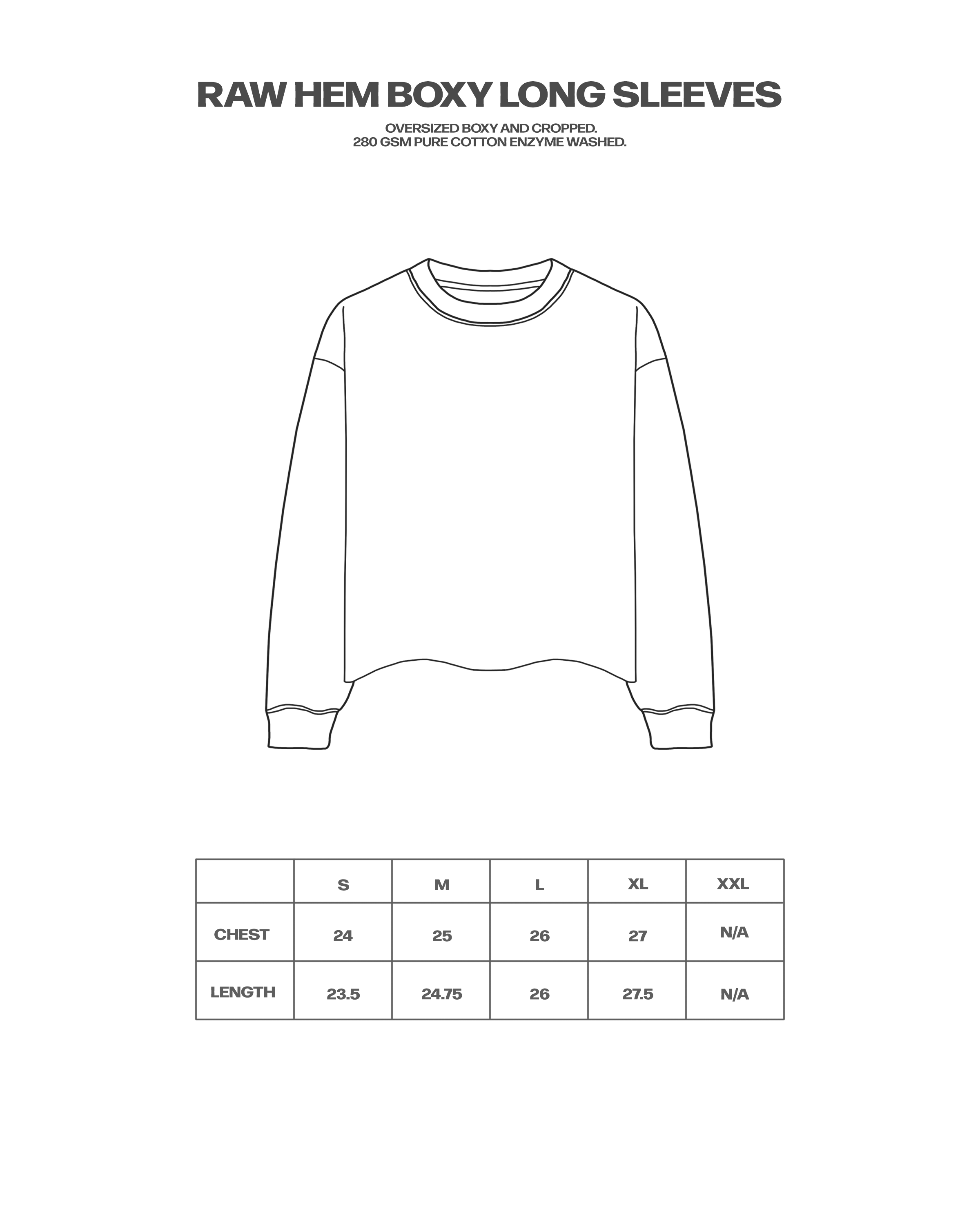 Raw Hem Boxy Long Sleeves