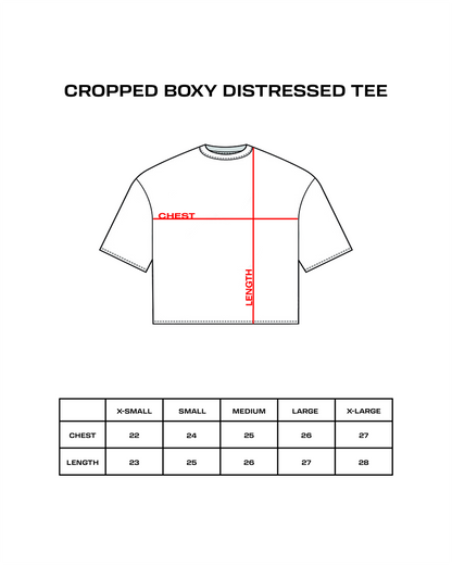 Distressed Boxy Cropped Tee v2 (wholesale)