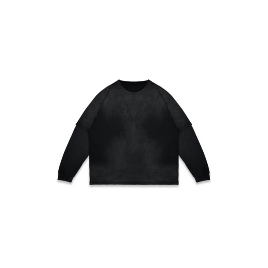 Sunfade Black Thermal Sleeve T-Shirt (Bulk-Wholesale)
